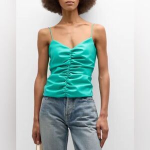 NWOT 7 for all mankind Ruched Faux-Leather Cami Size M